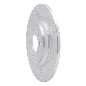 Jeep Cherokee Brake Rotor (1) - Rear Right - R1 Concepts - Drilled & Slotted - Silver - `14-`23